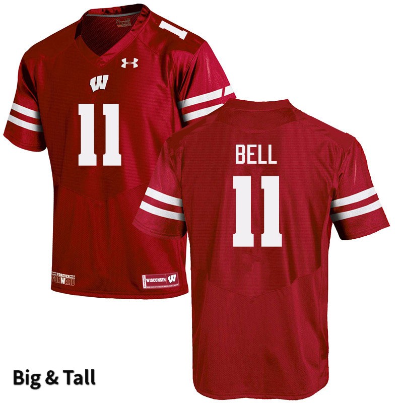 Wisconsin Badgers Men's #11 Skyler Bell NCAA Under Armour Authentic Red Big & Tall College Stitched Football Jersey FE40O44OM
